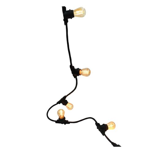 Guirlande connectable E27 PVC Noir 10m
