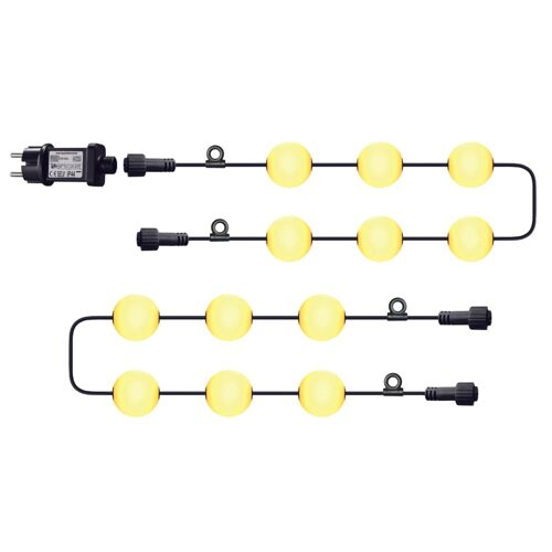 Guirlande 12 boules Plastique Blanc 11m