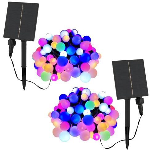 Lot De 2 Guirlandes Solaires Plastique Multicolore 200led