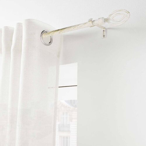 Kit De Tringle À  Rideaux Extensible Patine Blanc L210 /L380 Cm