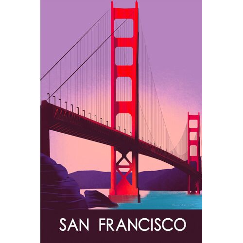 Tableau déco ville le pont de San Francisco imprimé sur toile 60x90 cm