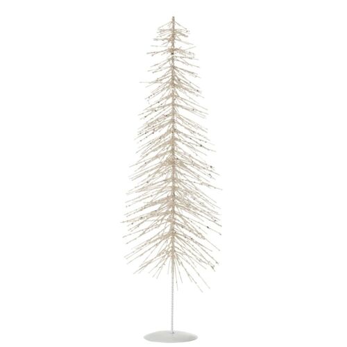 Sapin de Noël à  paillettes en plastique argenté 18x18x58 cm