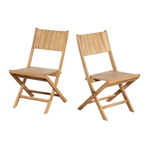Ensemble De 2 Chaises De Jardin En Teck Pliantes