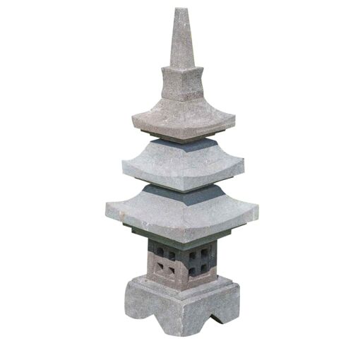 Lanterne Japonaise Pagode En Pierre De Lave 90 Cm