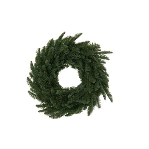 Couronne artificielle en plastique vert foncé D.40 cm