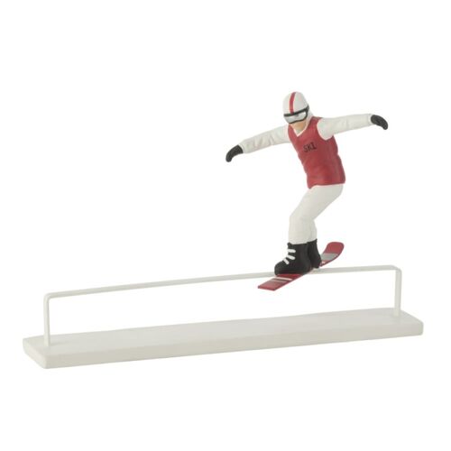 Snowboarder Sur Obstacle En Polyrésine Multicouleur 31.5x10x20.5 Cm
