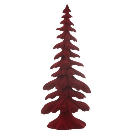Sapin de Noël en polyrésine rouge 21x13.5x51 cm