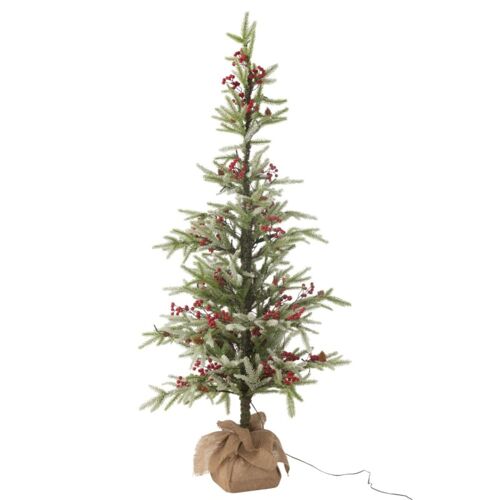 Sapin de Noël à  led en plastique rouge et vert 95x95x150 cm