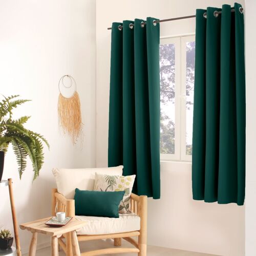 Rideau Occultant Classy - 140 X 180 Cm - Vert Foncé