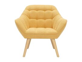 Fauteuil droit jaune moutarde