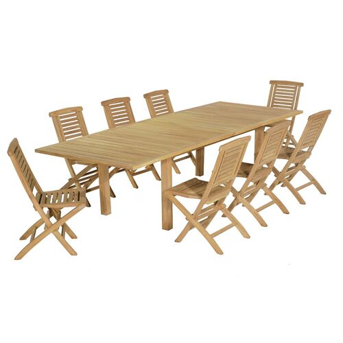 Salon De Jardin 8 Chaises En Teck Massif