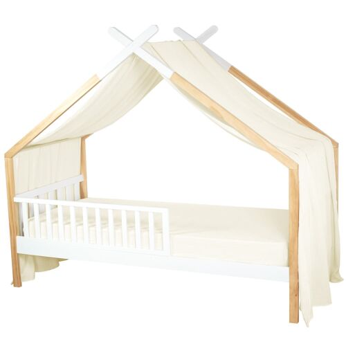 Ciel De Lit Cabane Enfant Gaze De Coton Écru 420x130 Cm