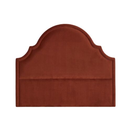 Tête de lit en velours de polyester style shabby chic caramel