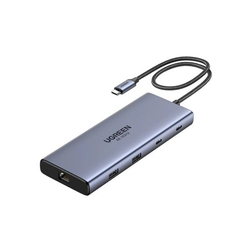hub usb-c 10-en-1 ugreen cm639 ¿ station d'accueil avec 2 hdmi, rj45 ethernet, usb, lecteur sd/tf et power delivery 100w