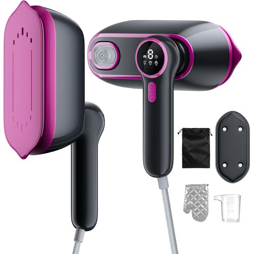 MEVRONISSHOP-Défroisseur Vapeur 2 en 1 Portable pour Vêtements - Défroisseur a main - Fer à Repasser de Voyage 1200W Léger (0.8kg) - 3 Modes Vapeur, Réservoir 165ml et Écran LED - Idéal Maison & Dépl