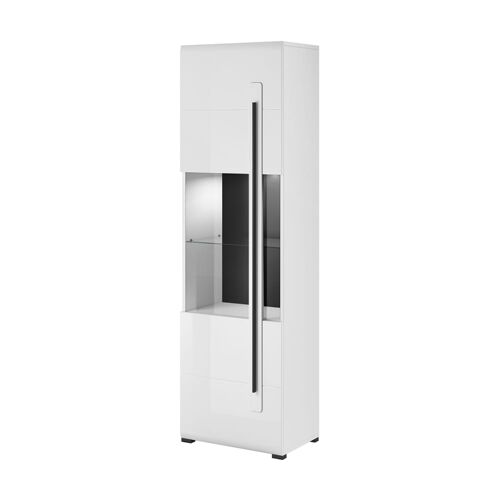 Vitrine 1 porte avec LED stratifiés blanc
