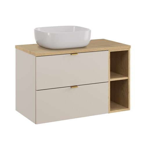 Meuble vasque stratifiés beige