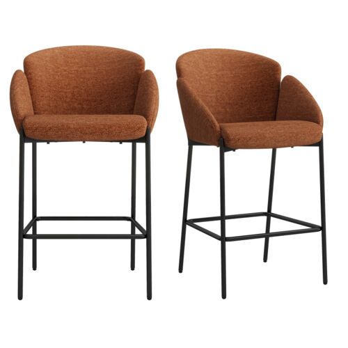 YANICE-Lot de 6 Chaises noire, pieds métal noir