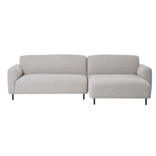 SOHO- Canapé d'angle droit en tissu bouclé gris