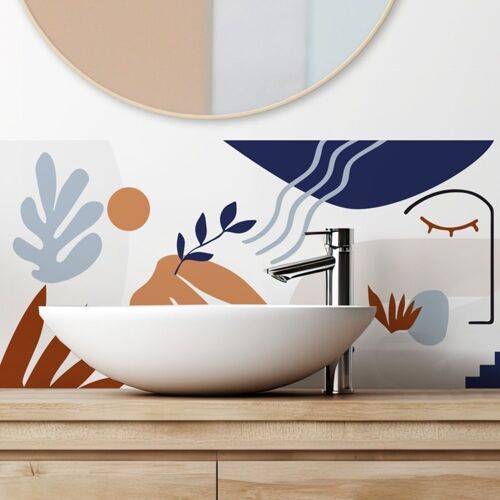 Lot de 2 bandeaux adhésifs pour salle de bain - PVC - 2x(70x30 cm)