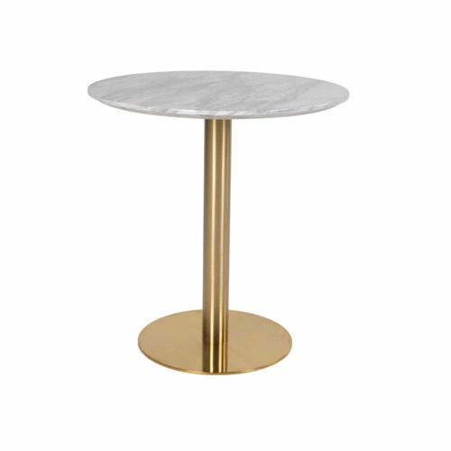 Table à  manger ronde 2 personnes à¿70, décor marbre et laiton