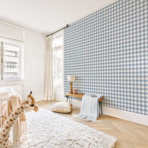 Papier peint raccordable - Bleu - intissé - 4 lés : 192x270cm