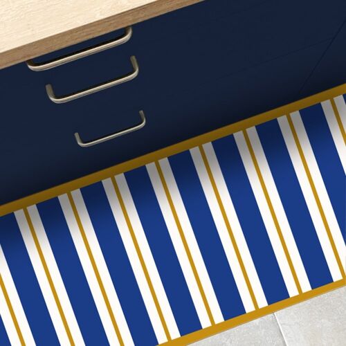 Tapis antidérapant - vinyle - int./ext. - Bleu - 50x120cm