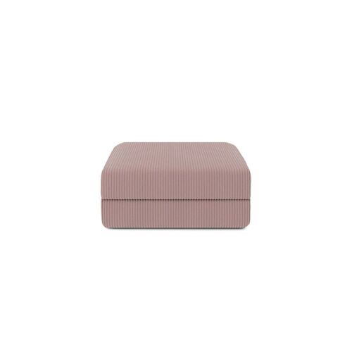 Pouf convertible et modulable 1 place en velours côtelé rose