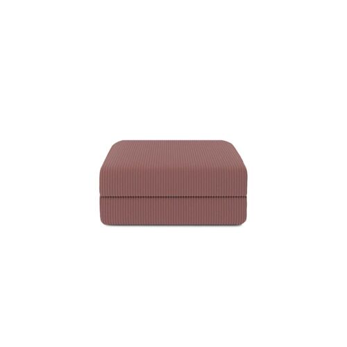 Pouf convertible et modulable 1 place en velours côtelé rose