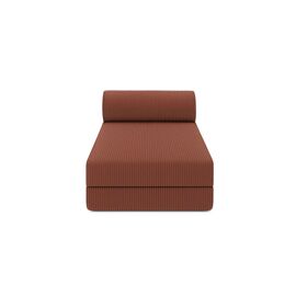 Méridienne convertible et modulable 3 places en velours terracotta
