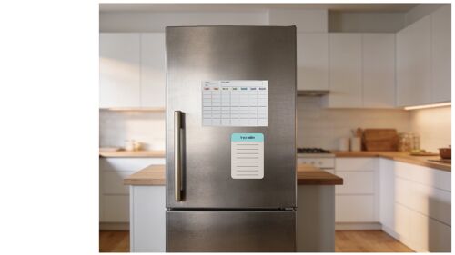 Ensemble Tableaux Magnétiques Effaçables "Planning" A4 + "Ne Pas Oublier" A5