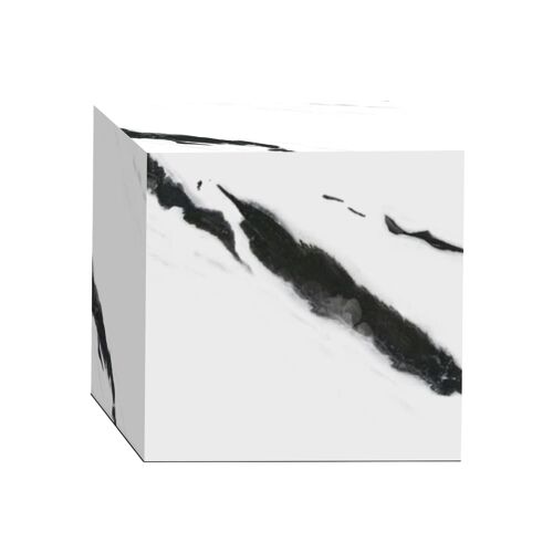 Table basse carré marbre d'ingénierie blanc et noir