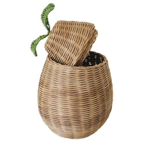 Panier de rangement fruit poire en rotin naturel 20 x 20 x 35 cm
