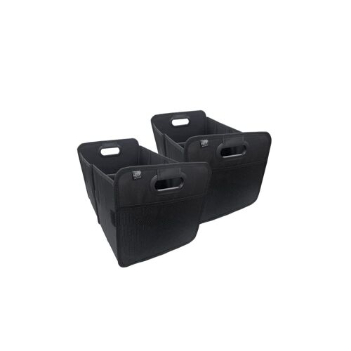 Lot 2 paniers de rangement en tissu noir 40 x 27,5 x 28 cm