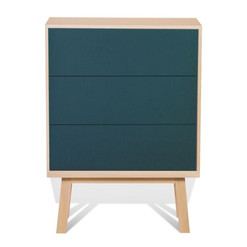 Commode 3 tiroirs de 90 cm de large, en frêne