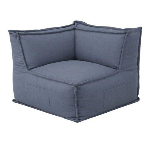 Module d'angle pour canapé modulable en effet lin 90x90 cm gris foncé