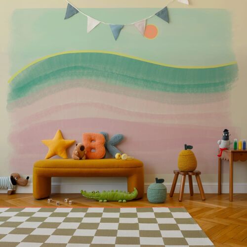 Papier peint panoramique Paysage Vaporeux, Couleurs 300 x 25