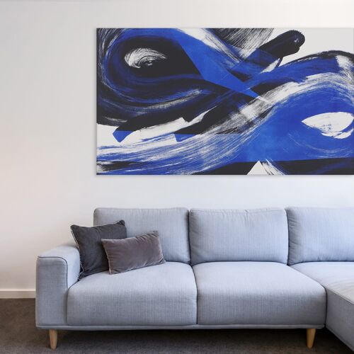 Tableau infini bleu en toile imprimée, 90x60 cm