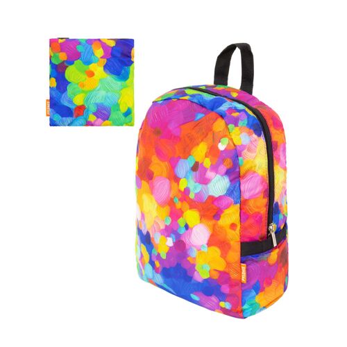 Sac à dos pliable multicolore polyester 26 x 13 x 35 cm