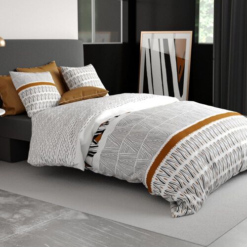 Parure Imprimée En Coton Avec Housse De Couette + 2 Taies 240x220 Cm