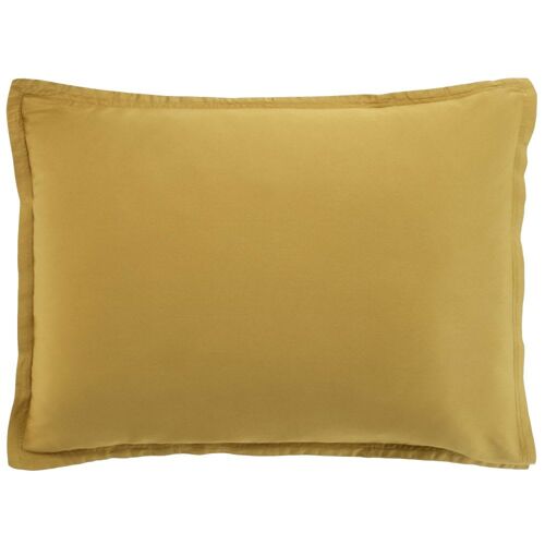 Taie D'oreiller Rectangle Satin De Coton Jaune 50x70 Cm