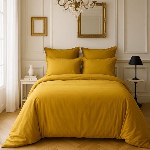 Housse De Couette Satin De Coton Bronze 240x220 Cm