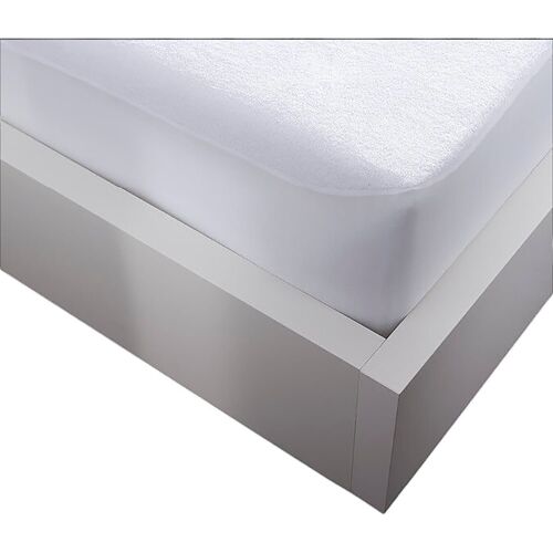 Protège matelas en polycoton blanc optique 160x200 cm