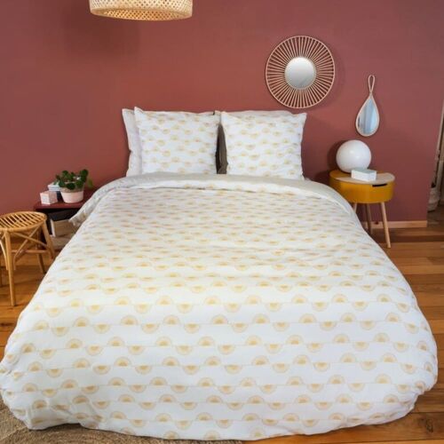 Parure Housse De Couette En Polyester Imprimée + 2 Taies 240x220 Cm