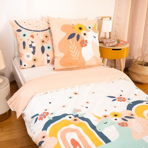 Parure De Lit Enfant 100% Coton Imprimée + 1 Taie 140x200 Cm