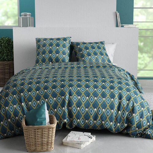 Parure Imprimée En Coton Avec Housse De Couette + 2 Taies 240x220 Cm