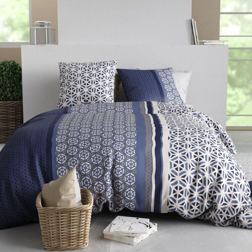 Parure Imprimée En Coton Avec Housse De Couette + 2 Taies 260x240 Cm