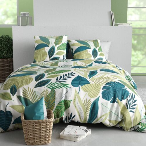 Parure Housse De Couette Coton Imprimée + 2 Taies 260x240 Cm