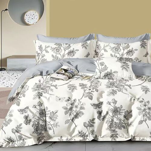 Parure Housse De Couette + 2 Taies À  Volant 100% Coton 240x220 Cm
