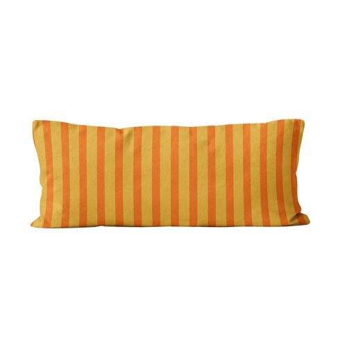 Coussin rayé coton terracotta 30x80cm